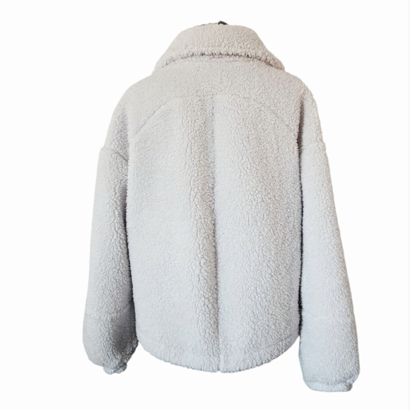 Lululemon Cinchable Fleece Zip-Up Bone Sherpa Cozy Jacket Size 8 - Picture 12 of 14